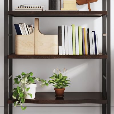 vidaXL Wall Shelf Dark Brown 80x40x(2-4) cm Treated Solid Wood Oak