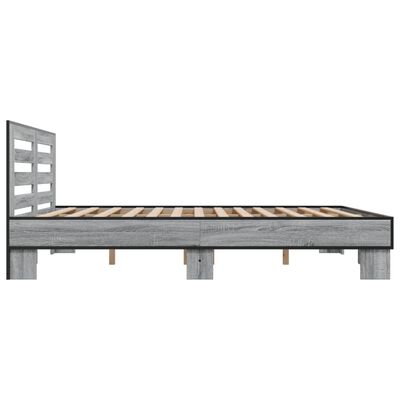 vidaXL Bed Frame without Mattress Grey Sonoma 200x200 cm