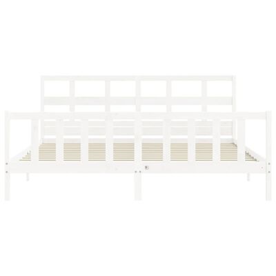 vidaXL Bed Frame without Mattress White 200x200 cm Solid Wood Pine