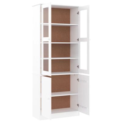 vidaXL Glass Display Cabinet ALTA White 77x35x186.5 cm Solid Wood Pine