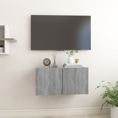 vidaXL Hanging TV Cabinet Grey Sonoma 60x30x30 cm Engineered Wood