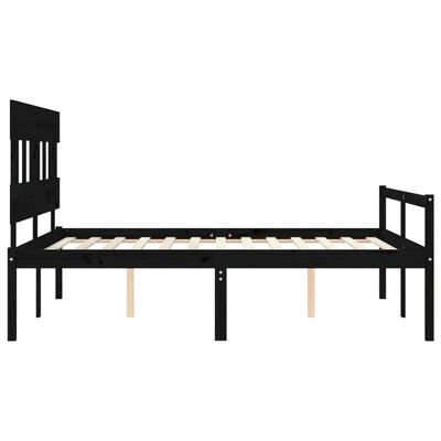 vidaXL Senior Bed without Mattress Black King Size Solid Wood