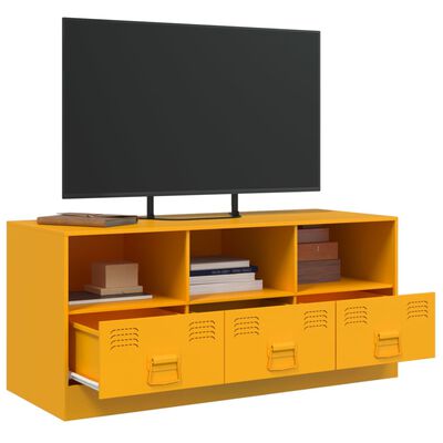 vidaXL TV Cabinet Mustard Yellow 99x39x44 cm Steel