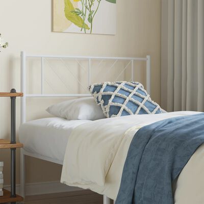 vidaXL Metal Headboard White 75 cm