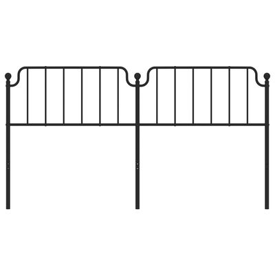 vidaXL Metal Headboard Black 180 cm