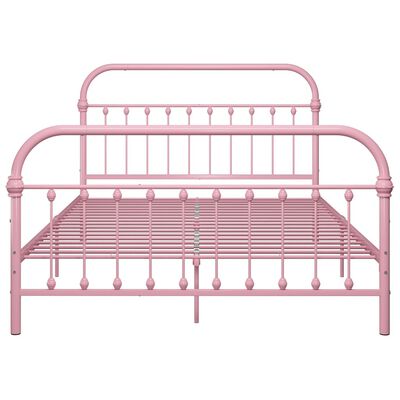 vidaXL Bed Frame without Mattress Pink Metal 160x200 cm