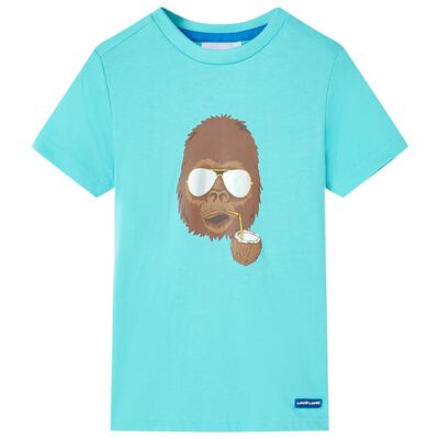 Kids' T-shirt with Short Sleeves Aqua 104