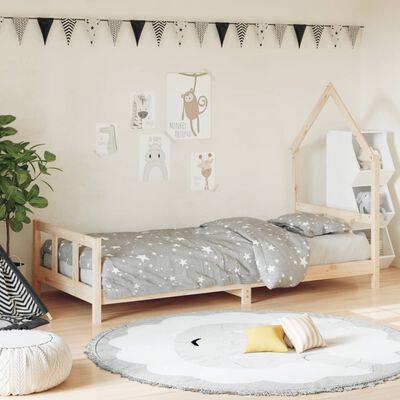 vidaXL Kids Bed Frame 90x200 cm Solid Wood Pine