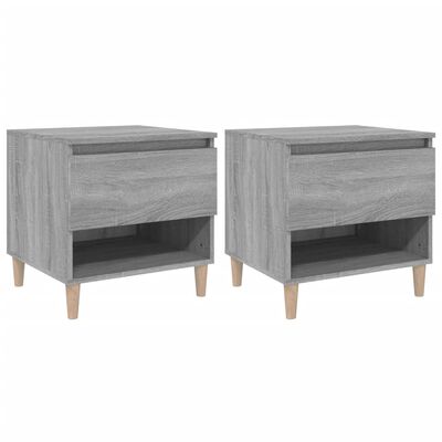 vidaXL Bedside Tables 2 pcs Grey Sonoma 50x46x50 Engineered Wood