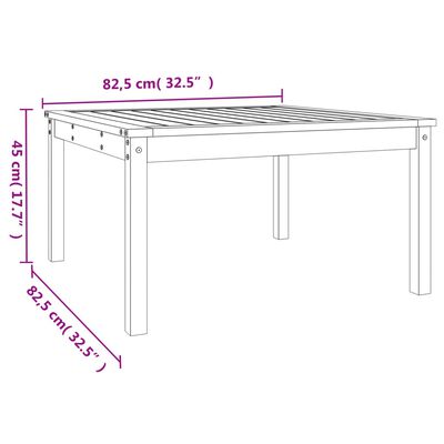 vidaXL Garden Table Grey 82.5x82.5x45 cm Solid Wood Pine