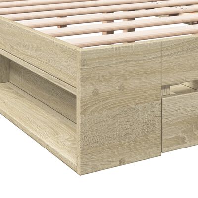 vidaXL Bed Frame with Drawers without Mattress Sonoma Oak 200x200 cm