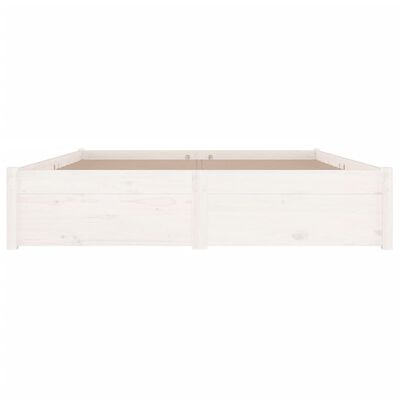 vidaXL Bed Frame without Mattress with Drawers White Double