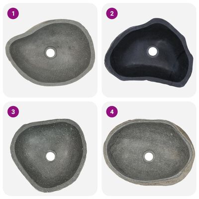 vidaXL Basin River Stone Oval (37-46)x(29-36) cm