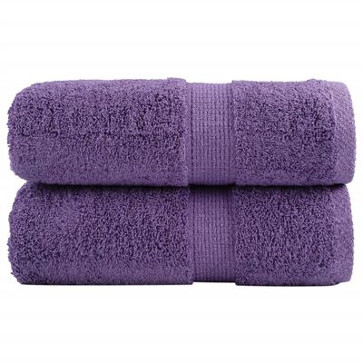 vidaXL Premium Soap Towels SOLUND 2 pcs Purple 30x30 cm 600 gsm