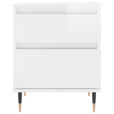 vidaXL Bedside Cabinet High Gloss White 40x35x50 cm Engineered Wood