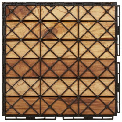 vidaXL Decking Tiles 20 pcs 30x30 cm Solid Wood Teak Vertical Pattern