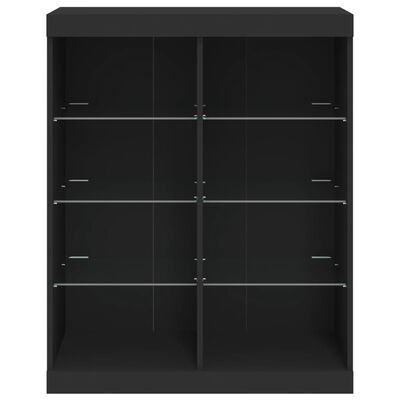 vidaXL Sideboard with LED Lights Black 81x37x100 cm