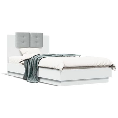 vidaXL Bed Frame without Mattress White 75x190 cm Small Single