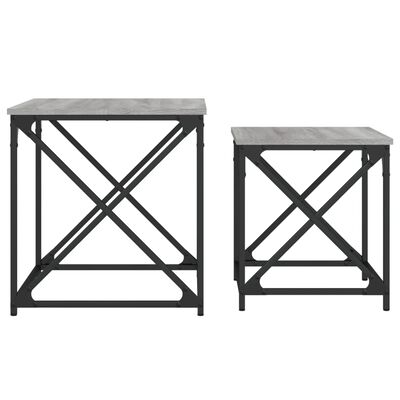 vidaXL Nesting Coffee Tables 2 pcs Grey Sonoma Engineered Wood