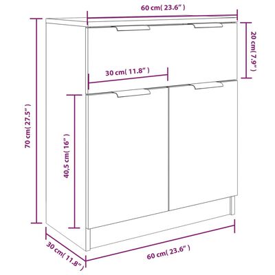 vidaXL 3 Piece Sideboards White Engineered Wood