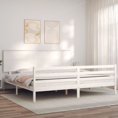 vidaXL Bed Frame without Mattress White 200x200 cm Solid Wood