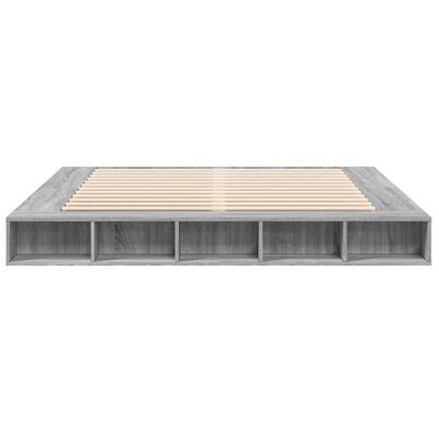 vidaXL Bed Frame without Mattress Grey Sonoma 180x200 cm Super King