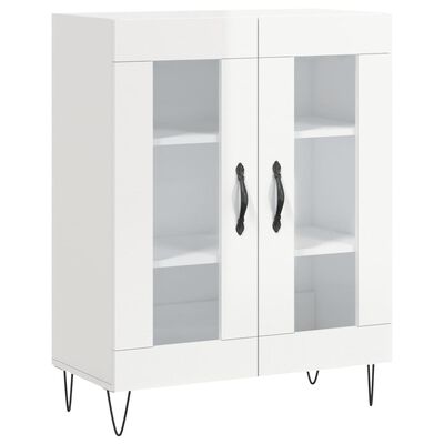 vidaXL Highboard High Gloss White 69.5x34x180 cm Engineered Wood