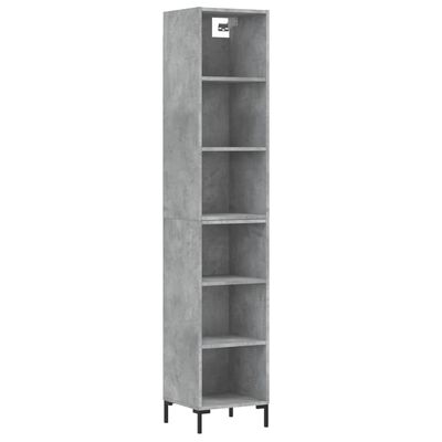 vidaXL Highboard Concrete Grey 34.5x32.5x180 cm Engineered Wood