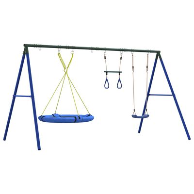 vidaXL Outdoor Swing Set with Swing, Trapeze, Saucer Swing