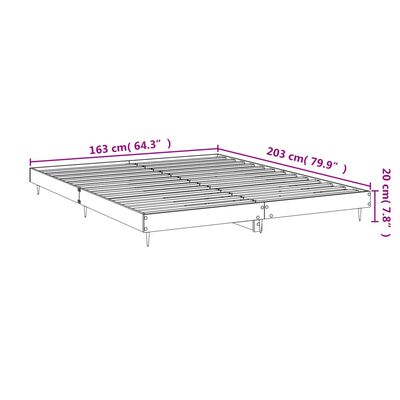 vidaXL Bed Frame without Mattress White 160x200 cm Engineered Wood