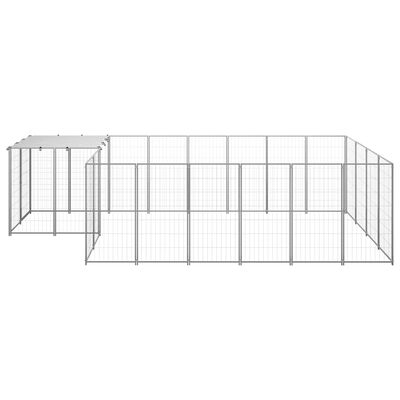 vidaXL Dog Kennel Silver 8.47 m² Steel