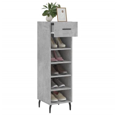 vidaXL Shoe Cabinet Concrete Grey 30x35x105 cm Engineered Wood