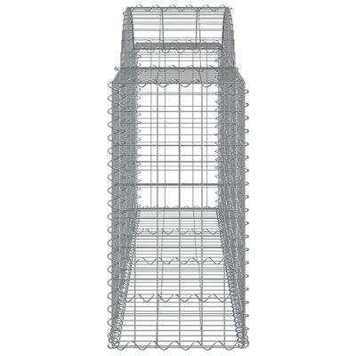 vidaXL Arched Gabion Baskets 7 pcs 200x50x80/100 cm Galvanised Iron