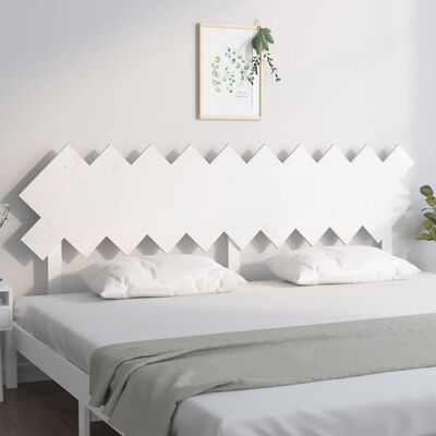 vidaXL Bed Headboard White 196x3x80.5 cm Solid Wood Pine