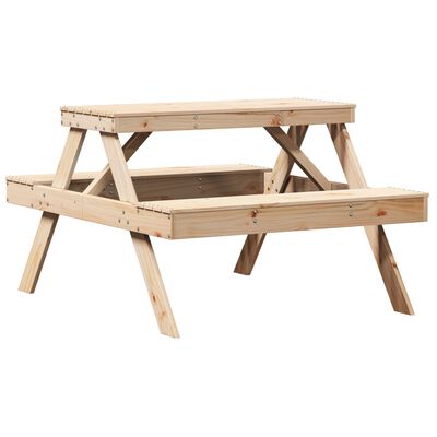 vidaXL Picnic Table 105x134x75 cm Solid Wood Pine