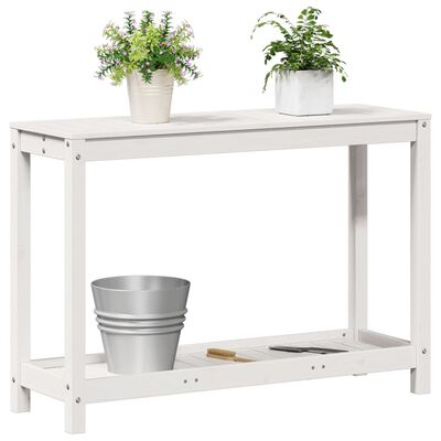 vidaXL Potting Table with Shelf White 108x35x75 cm Solid Wood Pine