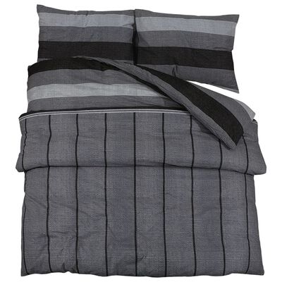 vidaXL Duvet Cover Set Dark Grey 260x240 cm Cotton