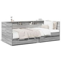 vidaXL Daybed with Drawers without Mattress Grey Sonoma 75x190 cm Small Single