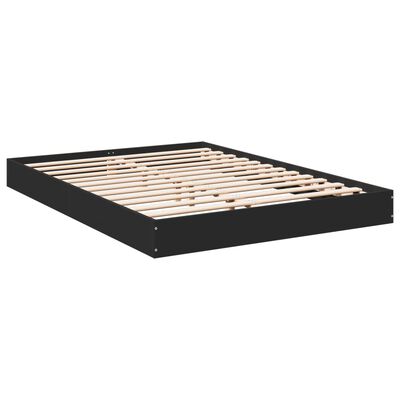 vidaXL Bed Frame without Mattress Black 135x190 cm Double Engineered Wood