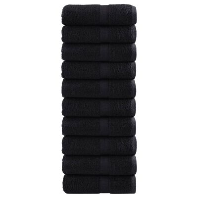 vidaXL Premium Soap Towels SOLUND 10 pcs Black 30x30 cm 600 gsm