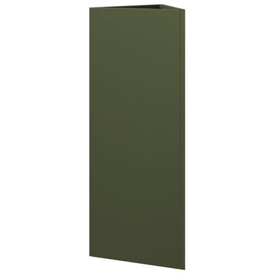 vidaXL Garden Planter Olive Green Triangular 30x26x75 cm Steel