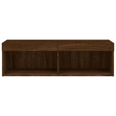 vidaXL TV Cabinet with LED Lights Brown Oak 100x30x30 cm