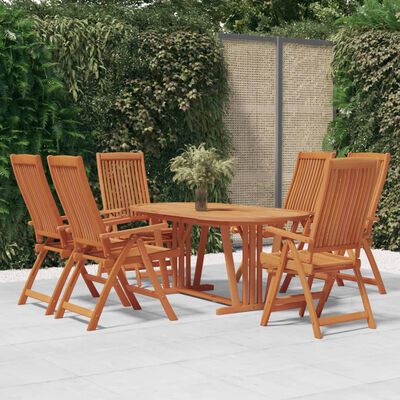 vidaXL 7 Piece Garden Dining Set Solid Wood Eucalyptus