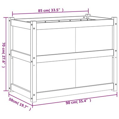 vidaXL Garden Planter 90x50x70 cm Solid Wood Douglas