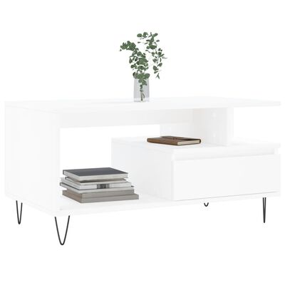 vidaXL Coffee Table White 90x49x45 cm Engineered Wood