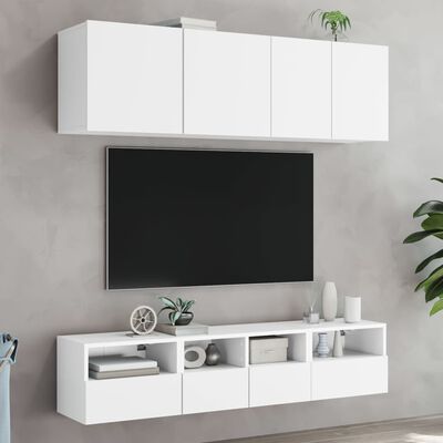 vidaXL TV Wall Cabinets 2 pcs White 40x30x30 cm Engineered Wood