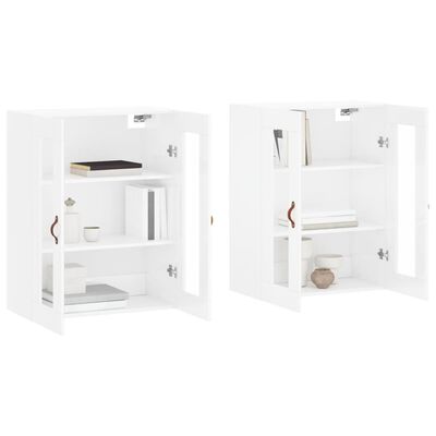 vidaXL Wall Mounted Cabinets 2 pcs High Gloss White Engineered Wood