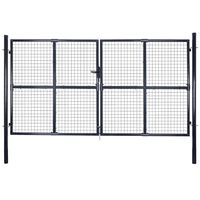 vidaXL Mesh Garden Gate Galvanised Steel 289x200 cm Grey