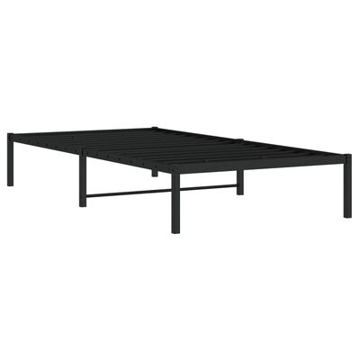 vidaXL Metal Bed Frame Black 100x190 cm