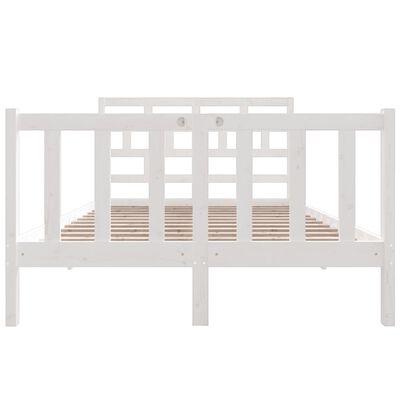 vidaXL Bed Frame without Mattress White Solid Wood 140x190 cm (810063+814195)